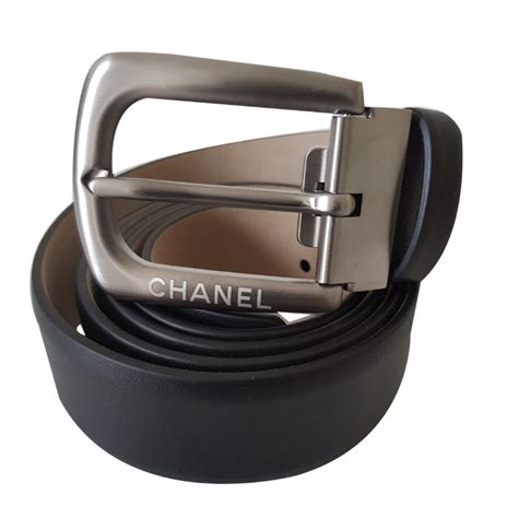 chanel bkack leather belt metal and glass|chanel belt mens.